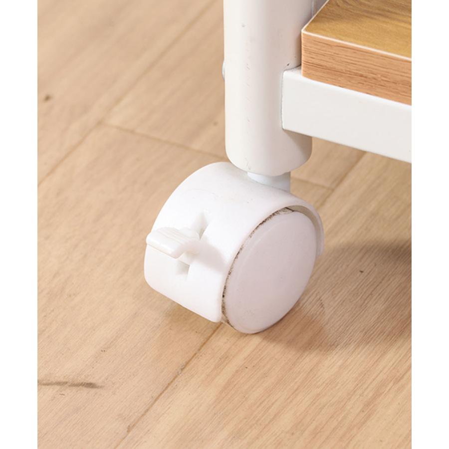 キッチンワゴン レンジワゴン木製 スチール ホワイト 不二貿易