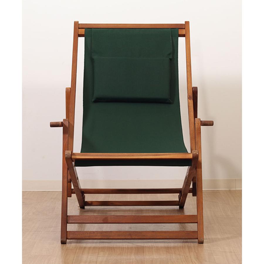 折りたたみ式デッキチェア グリーン [5022] ガーデン チェア