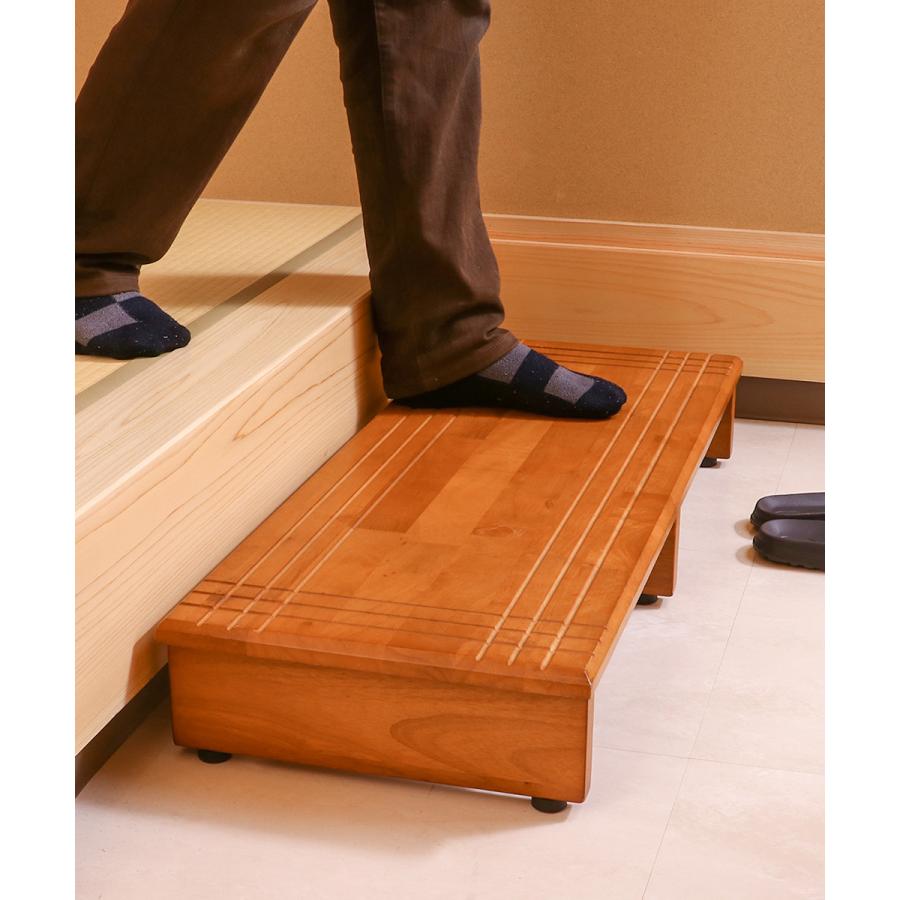 爆買 玄関台 幅90cm ブラウン 90-35135 天然木 不二貿易 | ステップ