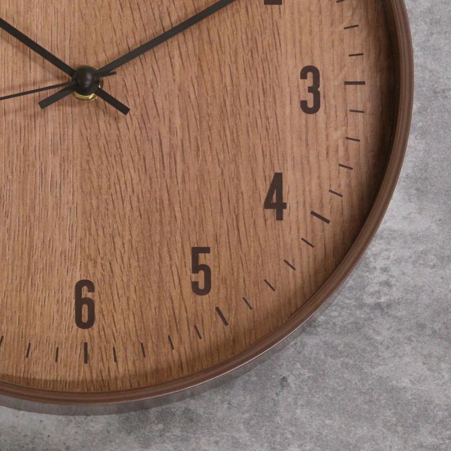 掛け時計 直径25cm ライフ 木目調 電池式 不二貿易 | 時計 壁掛け