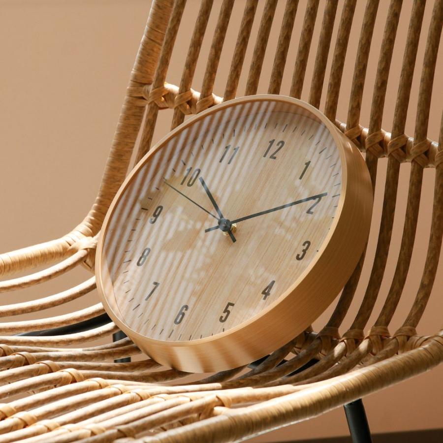 掛け時計 直径25cm ライフ 木目調 電池式 不二貿易 | 時計 壁掛け