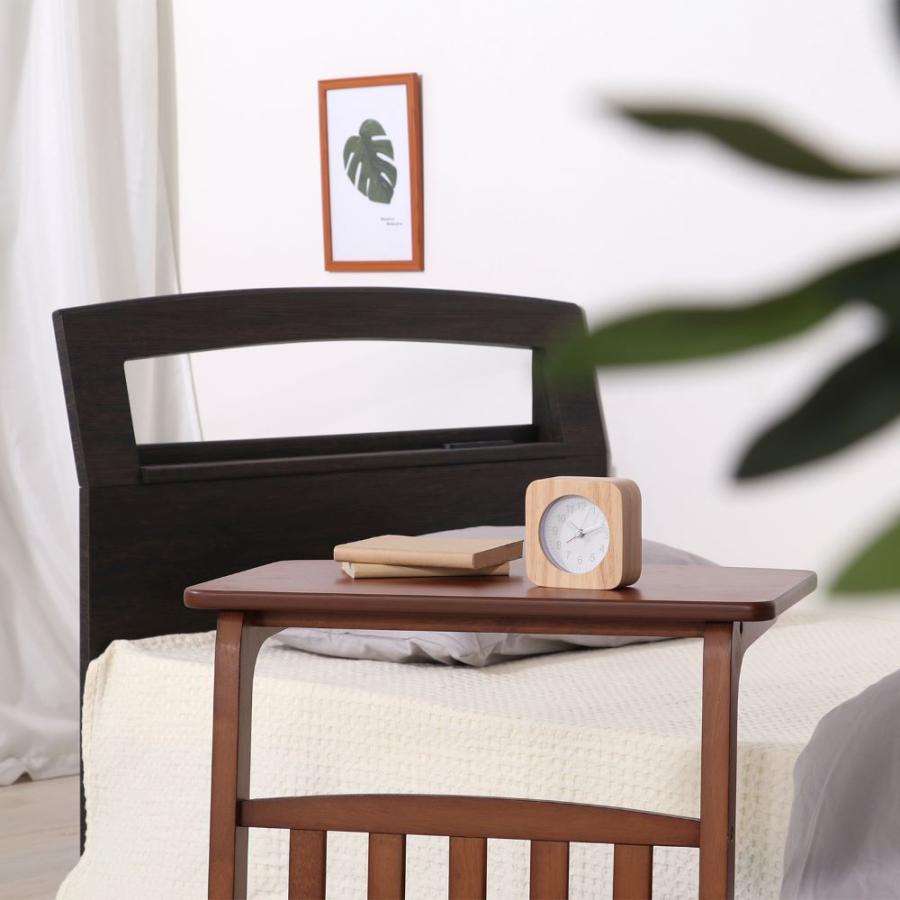 爆買 置き時計 ウッド スクエア 天然木 コンパクト 電池式 不二貿易