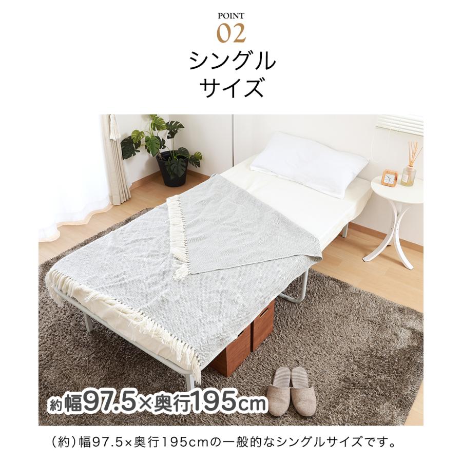 工具不要 折りたたみパイプベッド シングルサイズ easy 不二貿易