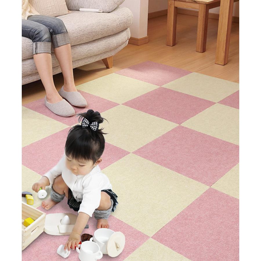【120枚】タイルカーペット 吸音マット ペット 騒音対策 傷防止 キッズベビー 吸着ぴたパネル 防音タイプ 40cm×40cm 4枚入 タイルカーペット キッズ