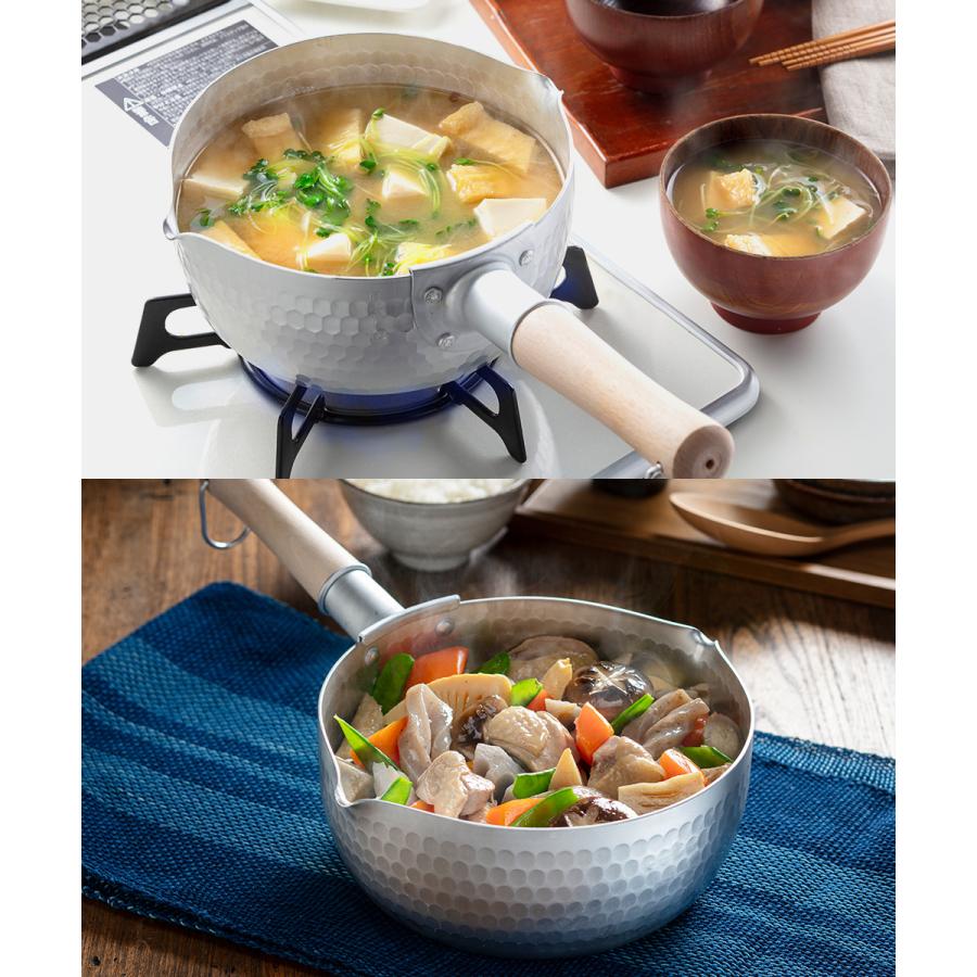 槌目 アルミ ゆきひら鍋 18cm ガス火専用 銀波 和の職人 日本製 谷口