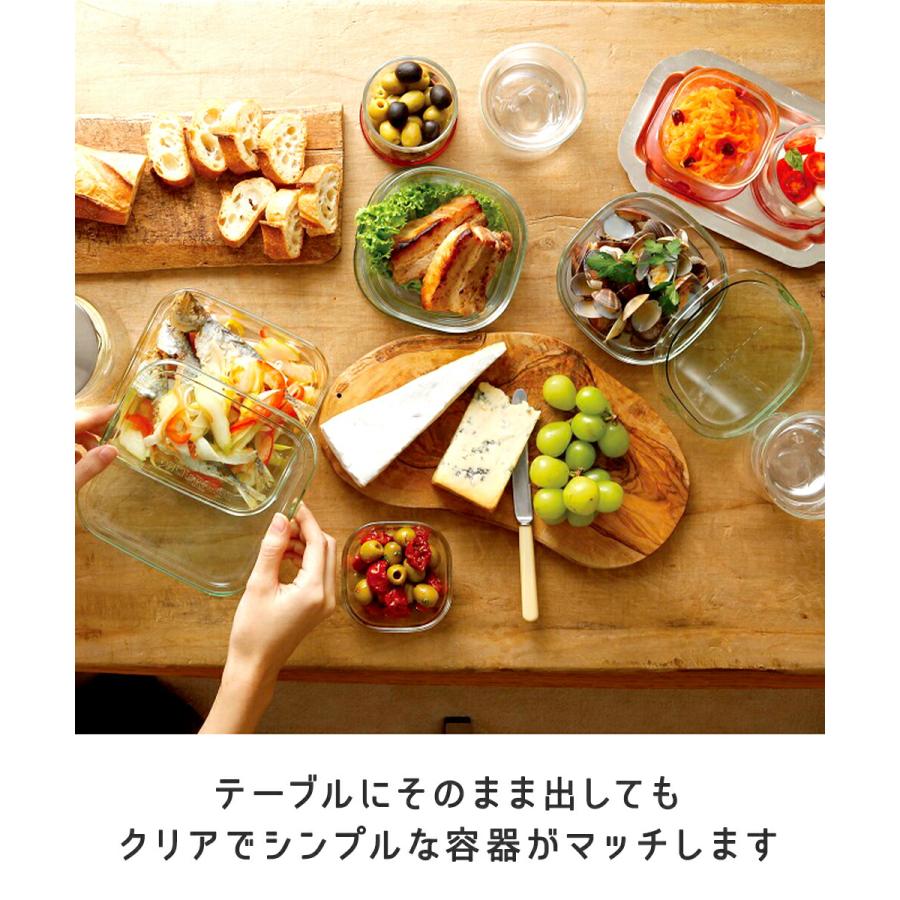 iwaki イワキ 耐熱ガラス保存容器 角型3点セット パック&レンジ