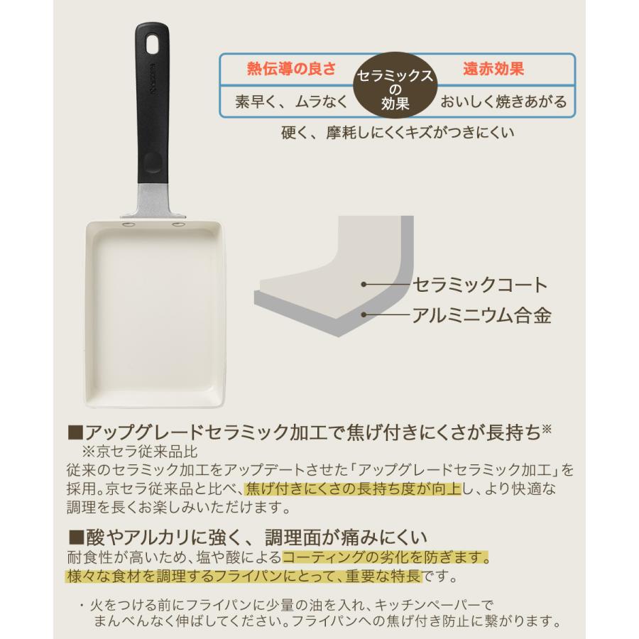 卵焼き フライパン IH ガス 対応 ベージュ 京セラ CF-EC-WBG | 卵焼きフライパン IH対応 玉子焼 玉子焼きフライパン 卵焼き器 玉子焼き機 ガス火 |  | 02
