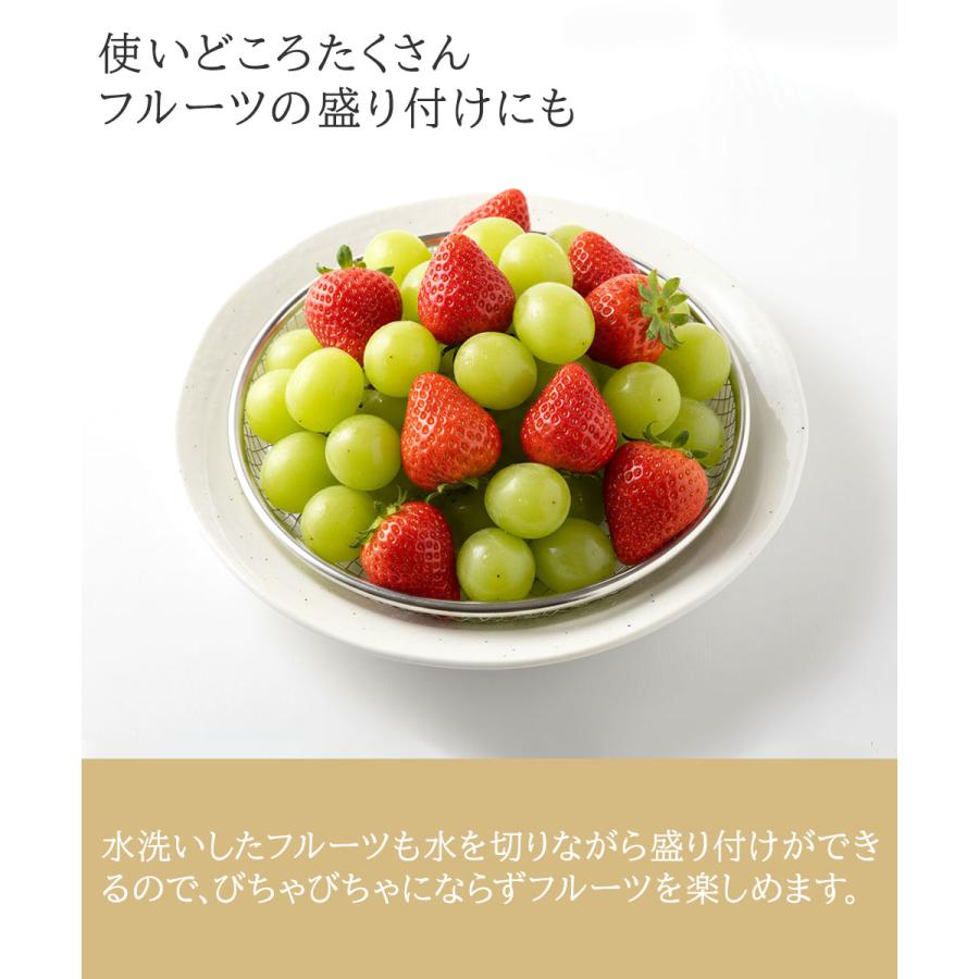 お皿ざるセット 美濃焼 お皿 26cm ステンレス 揚げ物平ざる 22cm