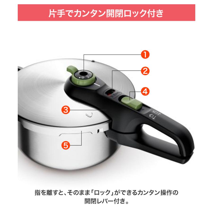 ティファール 圧力鍋 3.2L ガス火 IH対応 1-3人用 片手鍋 セキュア