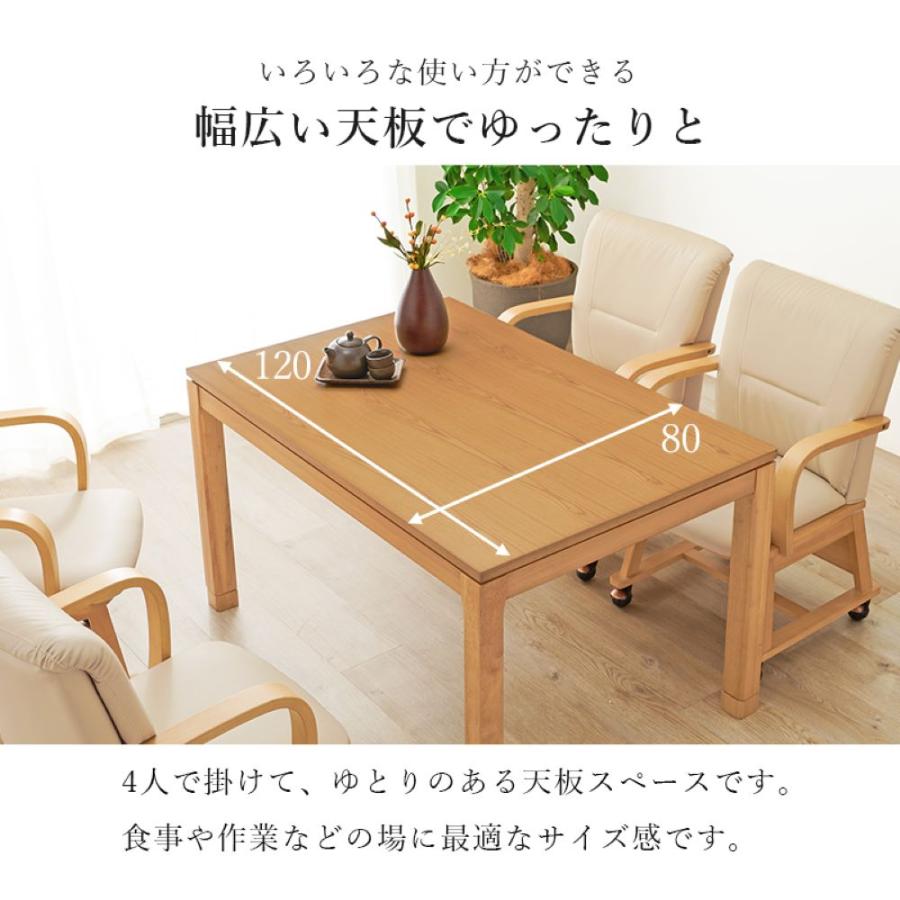 大幅最終値下げしました。(送料込み)家具調こたつ　120✖️80 こたつ テーブル ハイタイプ 120cm × 80cm ダイニングこたつ リビング