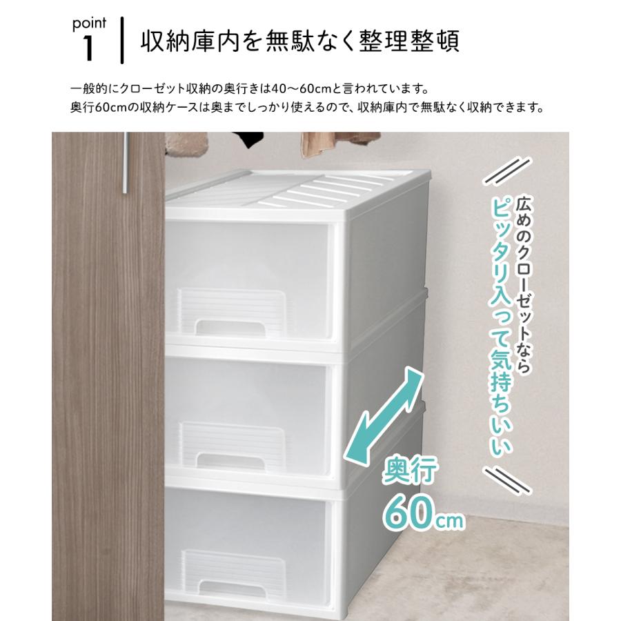 日本製　収納ケース　浅型　3個セット クローゼット 収納ケース 引き出し ファインコンテナ 浅型 3個セット