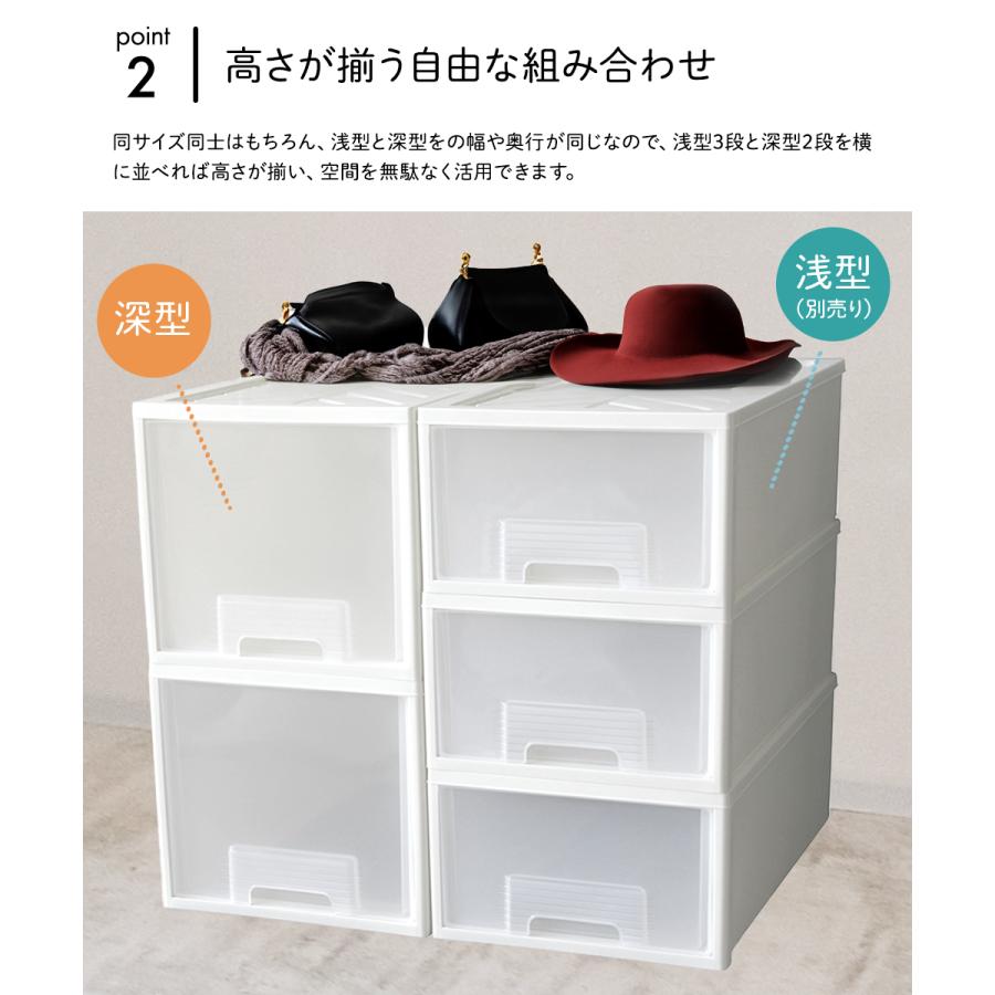 クローゼット 収納ケース 引き出し ファインコンテナ 深型 4個セット