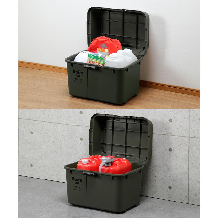 ガレージ ベランダコンテナ 70L カーキ MA-4013 Boite ベストコ | 収納 ストッカー 収納ボックス 蓋付き 屋外 ガレージ ベランダ 車庫 おしゃれ|royal3000|02