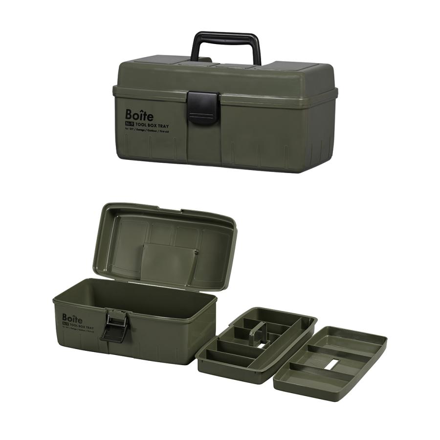 釣り具 ケース パーツ ツールボックス 中皿式 カーキ MA-4025