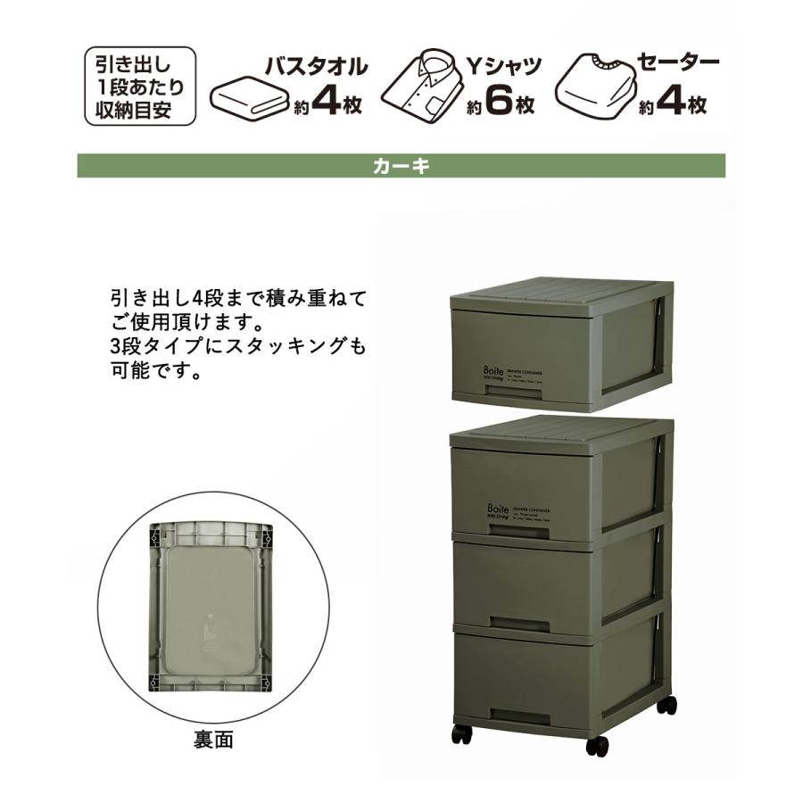 収納ケース 引き出し 1段 スリム カーキ MA-4034 Boite ベストコ