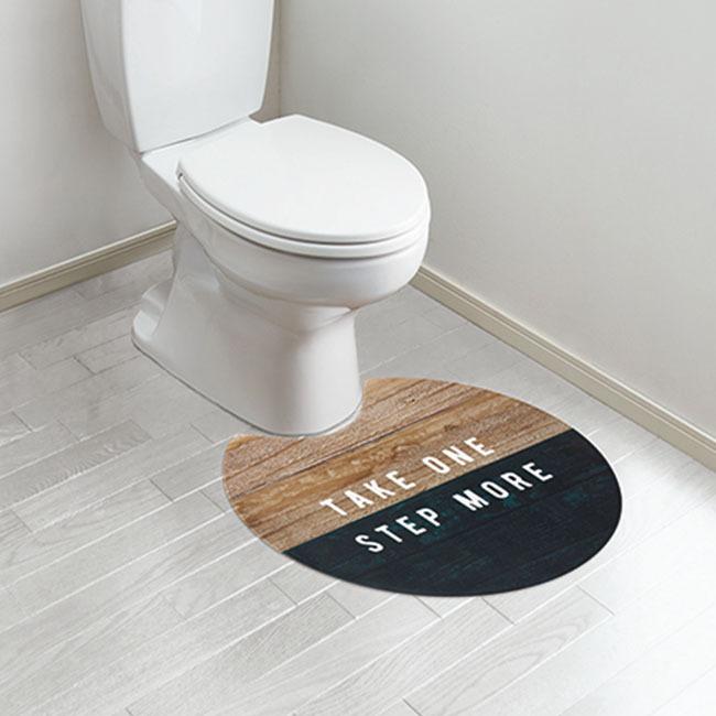 さらっと拭ける トイレマット ラウンド 直径60cm 耐水 はっ水 ブラック ナチュラル 拭ける トイレ マット 丸型 円形 撥水 防水 木目 おしゃれ 水に強い N125 S6 ロイヤル通販 通販 Yahoo ショッピング