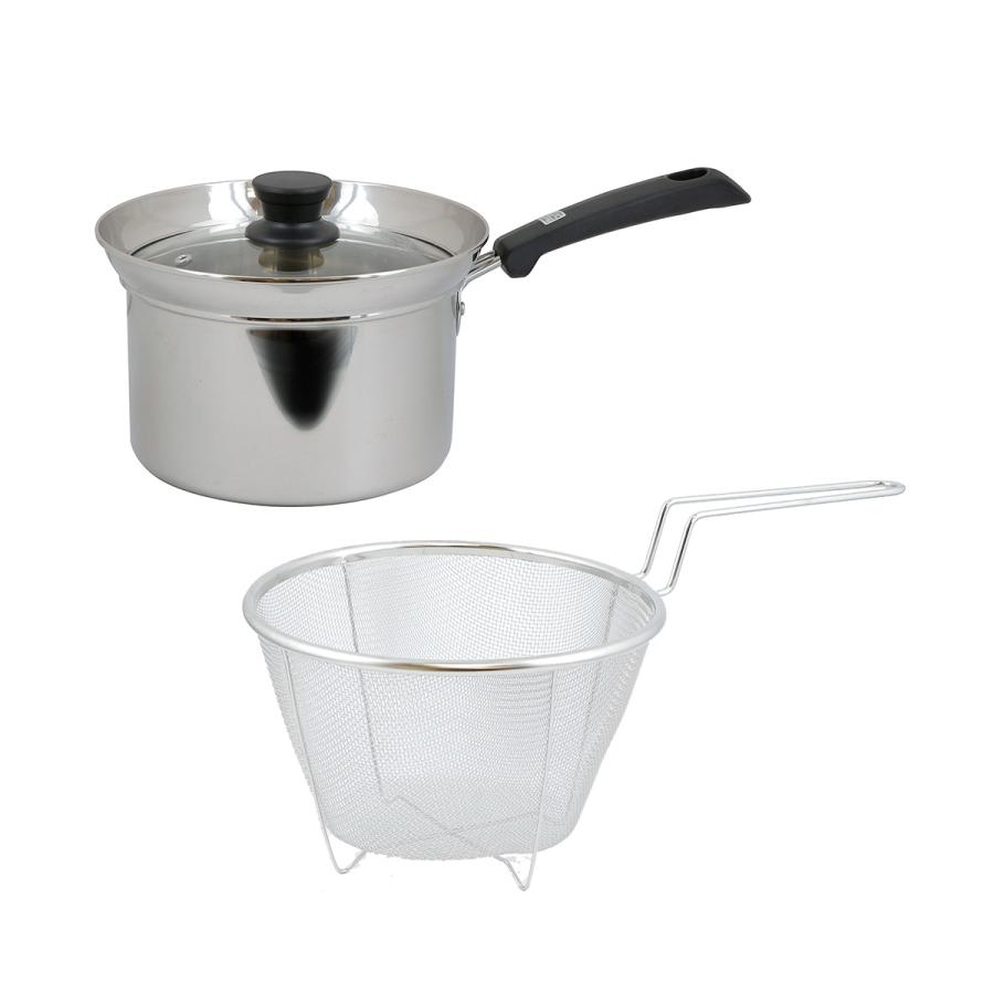 パスタ鍋 パスタパン 18cm ステンレス IH対応 ストレーナー付