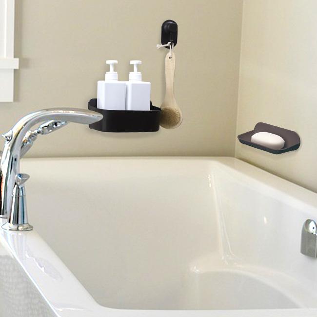 磁着収納浴用3点セットb マグネット バスルーム ラック 浮かせる 収納 壁面収納 浴室収納 お風呂 壁掛け フック バストレイ トレイ 小物 石鹸置き せっけん N195 Set ロイヤル通販 通販 Yahoo ショッピング