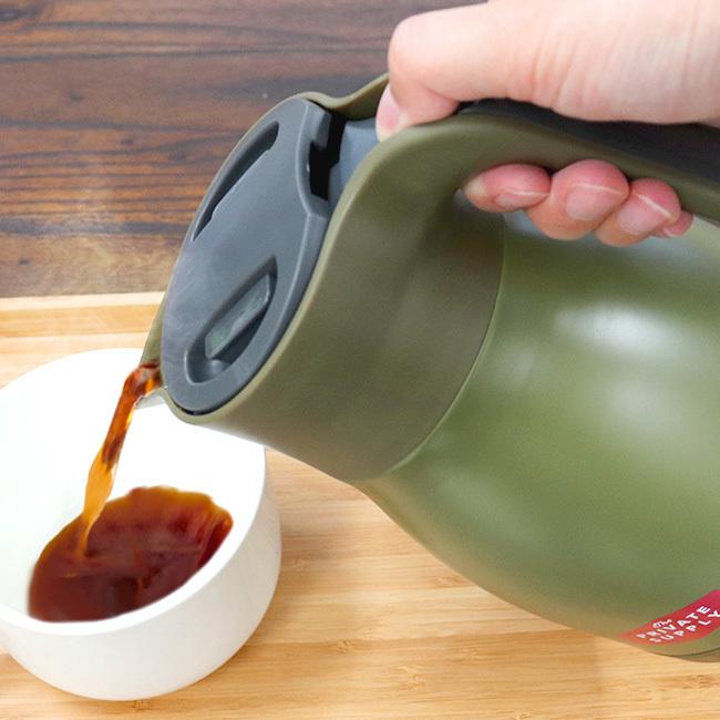 ステンレスポット 1l カーキ おしゃれ 卓上 ポット 魔法瓶 保温ポット 保温 保冷 1リットル ステンレスジャグ 水筒 ティーポット お湯 コーヒー お茶 保温保冷 N3 S2 ロイヤル通販 通販 Yahoo ショッピング