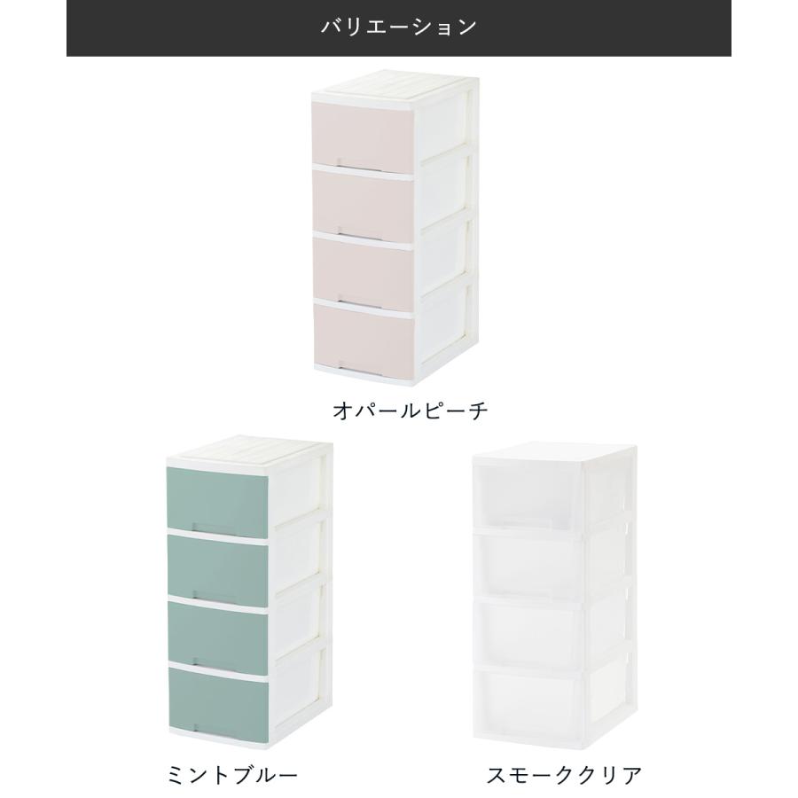 ニューライフスリム 収納ボックス 4段 キャスター付き グリーンパル