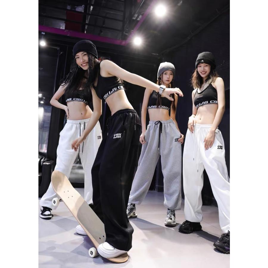 ダンス レディース スウェットパンツ ジョガーパンツ グレー ブラック