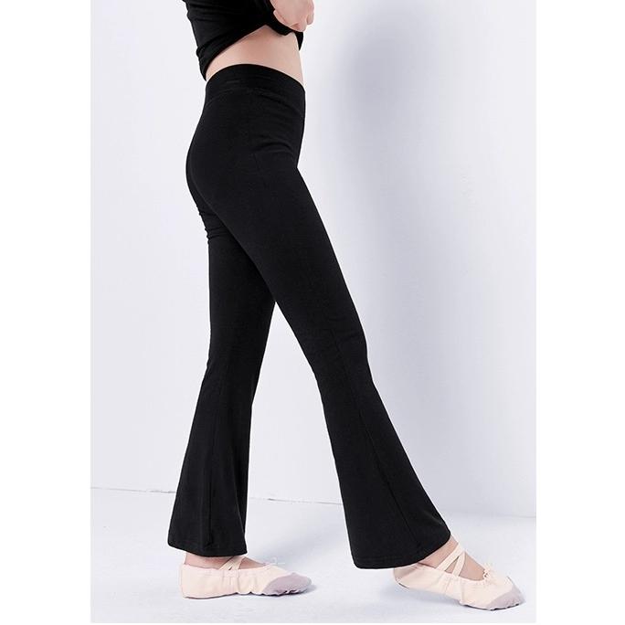 キッズ フレアパンツ 女の子 ダンス バレエ 練習着 普段着 ブラック 黒 ジャズダンス レッスン ストレッチ 部屋着 新体操 ブラック フィットネス レッスン着 | Royal Dance | 13