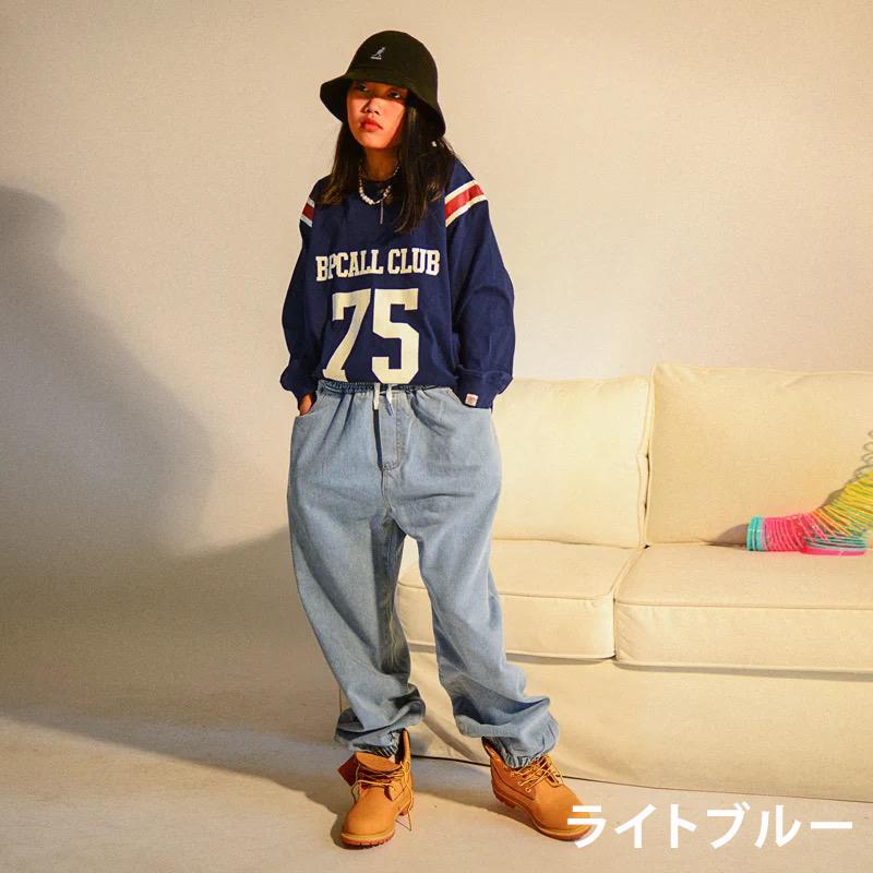 キッズ ダンス 衣装 デニム パンツ ジーンズ 練習着 ゆったり ダボダボ  ズボン ジーパン 子供 子供服 男の子 女の子 ヒップホップ hiphop ストリート | Royal Dance | 12