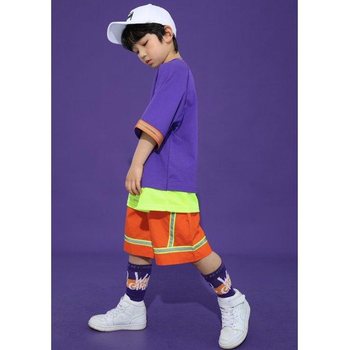 Royal Dance キッズ ダンス tシャツ 紫 パープル 衣装 練習着