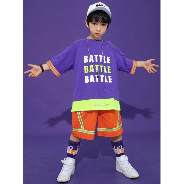 Royal Dance キッズ ダンス tシャツ 紫 パープル 衣装 練習着
