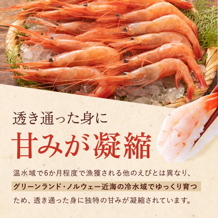 父の日 ギフト 甘えび 3kg 甘エビ 甘海老 エビ 殻付き 約70~90尾×3箱 メガ盛り お刺身 生食可 船内冷凍 海鮮丼 アマエビ 無添加 殻あり｜royalgreenland｜03