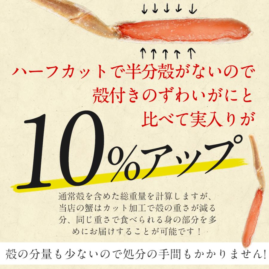 カニ かに 蟹 ズワイガニ ズワイ蟹 ずわいがに 生 ハーフ ポーション むき身 カット済 3kg 5-6人前 1kg解凍前×3箱  送料無料｜royalgreenland｜06