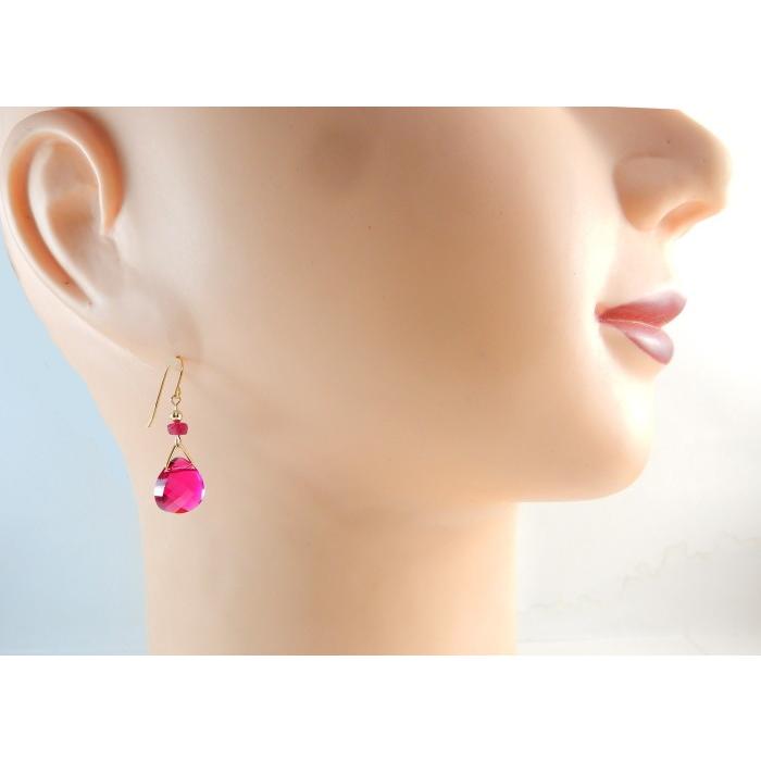 18金 k18 18k ピアス レディース ルビー イヤリング 金属アレルギー