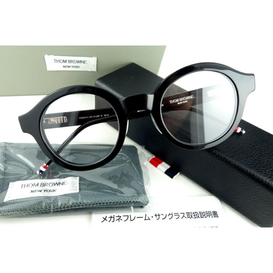 THOM BROWNE/トムブラウンTB-411 01 47sizeBLACK メガネフレーム-国内 