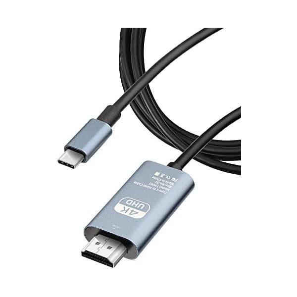 USB Type-C to HDMI 変換ケーブル【4K 60HZ USB Type C to HDMI 映像出力】2M｜royalshoping01｜03