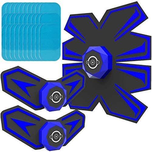 ジェルシート30枚付き 8パック EMS腹筋トレーニングギア強化版 腹筋＋ボディセット 日本語音声ガイダンス 局所用ギア2個付き USB充電式 低周波