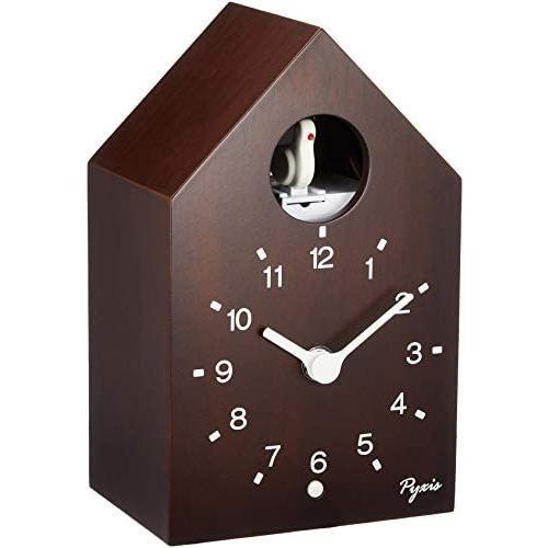 セイコー クロック 掛け時計 置き時計 兼用 アナログ かっこう時計 数取り PYXIS ピクシス 木枠 茶木地 NA609B SEIKO
