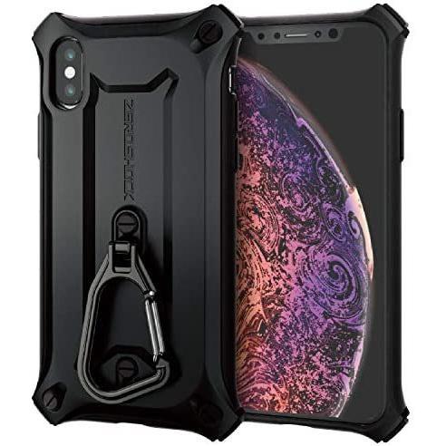 エレコム iPhone XS ケース iPhone X 対応 衝撃吸収 ZEROSHOCK カラビナ付き MIL規格準拠 (ブラック 1)単品)｜royalshoping01