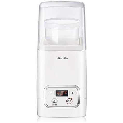 Hismile コンパクトヨーグルトメーカー 25-69℃温度調節/1-99時間タイマー設定 甘酒 低温調理にも対応 (ホワイト)｜royalshoping01