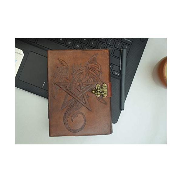 OVERDOSE Star Dragon Journal Notebook|Handmade Antique Journal(BROWN A6)｜royalshoping01｜04