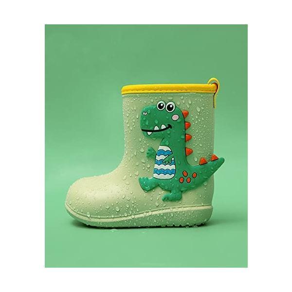 [アイモハ] KIDS レインブーツ キッズ 子供 長靴 雨靴 子供用 男の子 女の子 可愛い イラスト 怪獣 恐竜 (ミント 20.0 cm)｜royalshoping01｜02