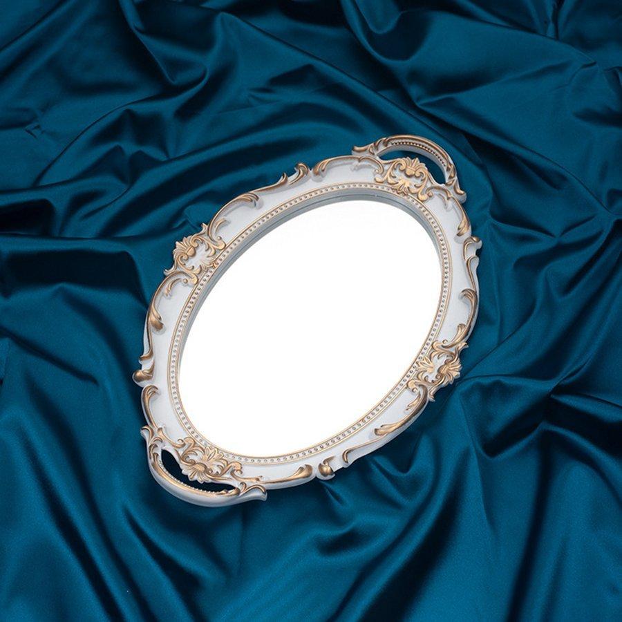 品多く 結婚式の家の装飾品のデザート白い楕円のための北欧のレトロなミラープレート装飾的なトレイ オーブントレー シートパン Www We Job Com