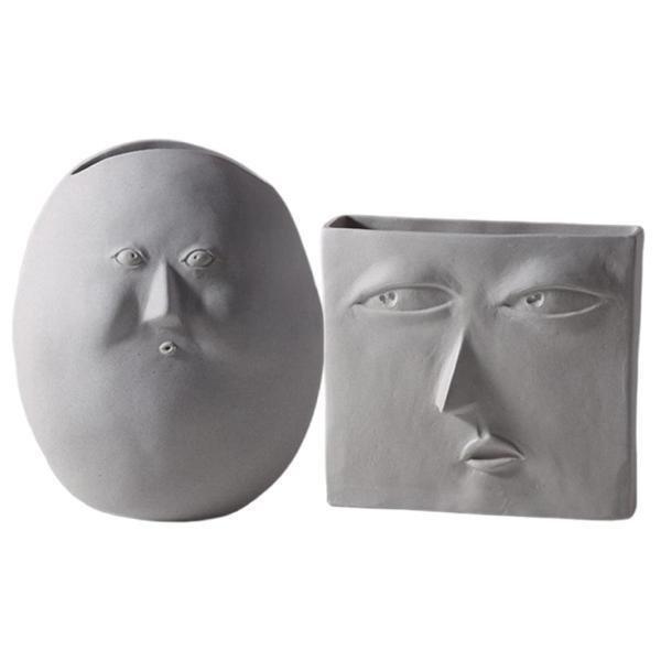 ミニマリズム人間の顔セラミックドライフラワー花瓶写真小道具彫刻ホームd ミニマリズム人間の顔セラミックドライフラワー花瓶写真小道具彫刻ホーム 独創的