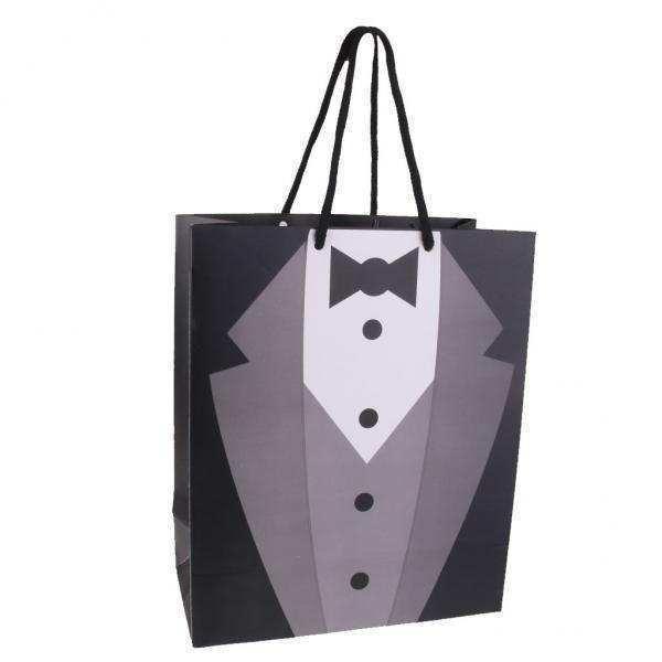6xfashion Papertuxedoショッピングキャリーバッグウェディングギフトバッグハンドルブラック Myglbun1n2 婚礼 Jennilynproulx Com