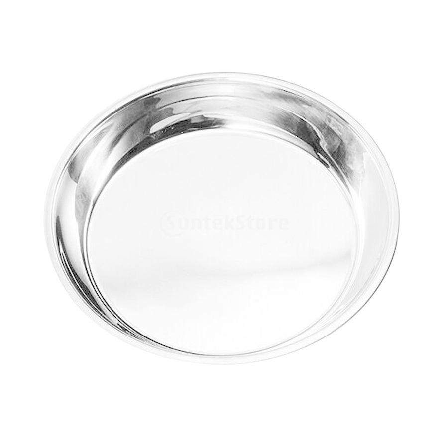 超安い 実用 ステンレス 食器 ラウンド ディナー プレート 食品 容器 全4サイズ 24cm オーブントレー シートパン Www We Job Com