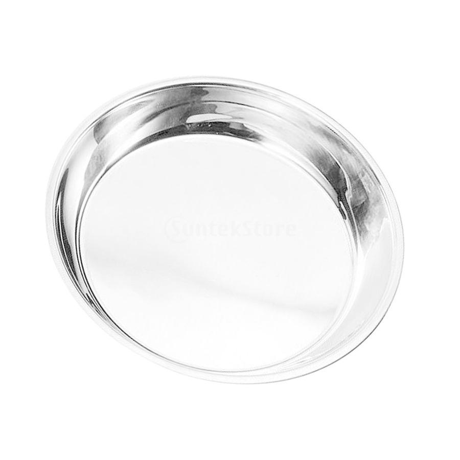 超安い 実用 ステンレス 食器 ラウンド ディナー プレート 食品 容器 全4サイズ 24cm オーブントレー シートパン Www We Job Com