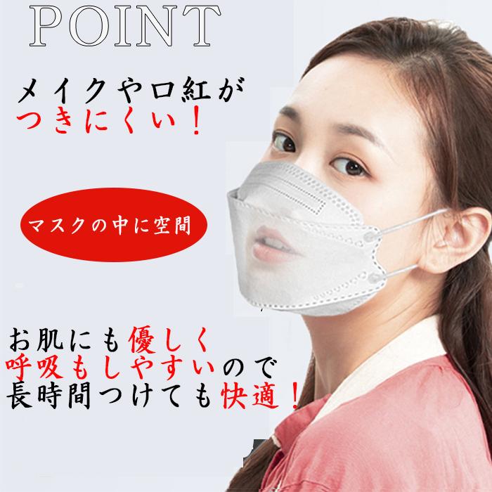 不織布マスク 立体 50枚 カラー 血色 使い捨て 柄 おしゃれ 3d kf94 型