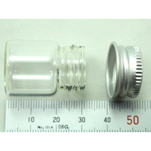 銀蓋付きガラス小瓶／ガラス容器（2.2×3.0cm）　　　　（銀蓋タイプ）1個｜royme-2010｜03