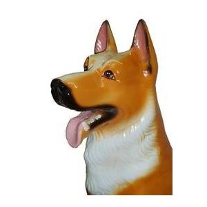 送料無料】シェパード/陶器製置物/犬オブジェ/犬の置物/大型犬 