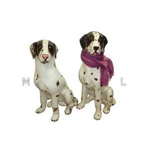 送料無料】ダルメシアン Lサイズ 陶器製犬の置物/大型犬/ダルメ/等身大