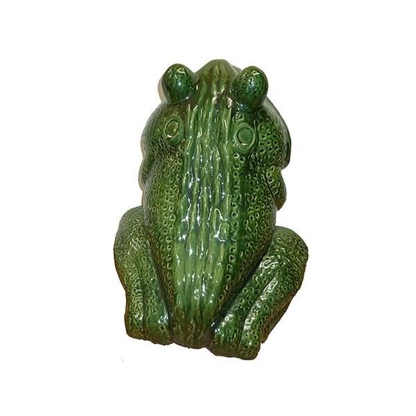 送料無料】陶器製/置物/カエルの傘立て/傘置き/グリーン/緑